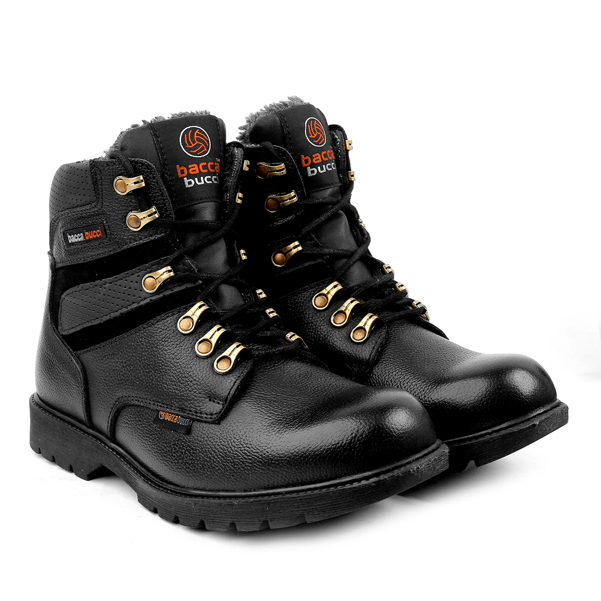 Bacca Bucci 6 Inches Steel Toe Cap Genuine Leather Boots with Fur - Image 16