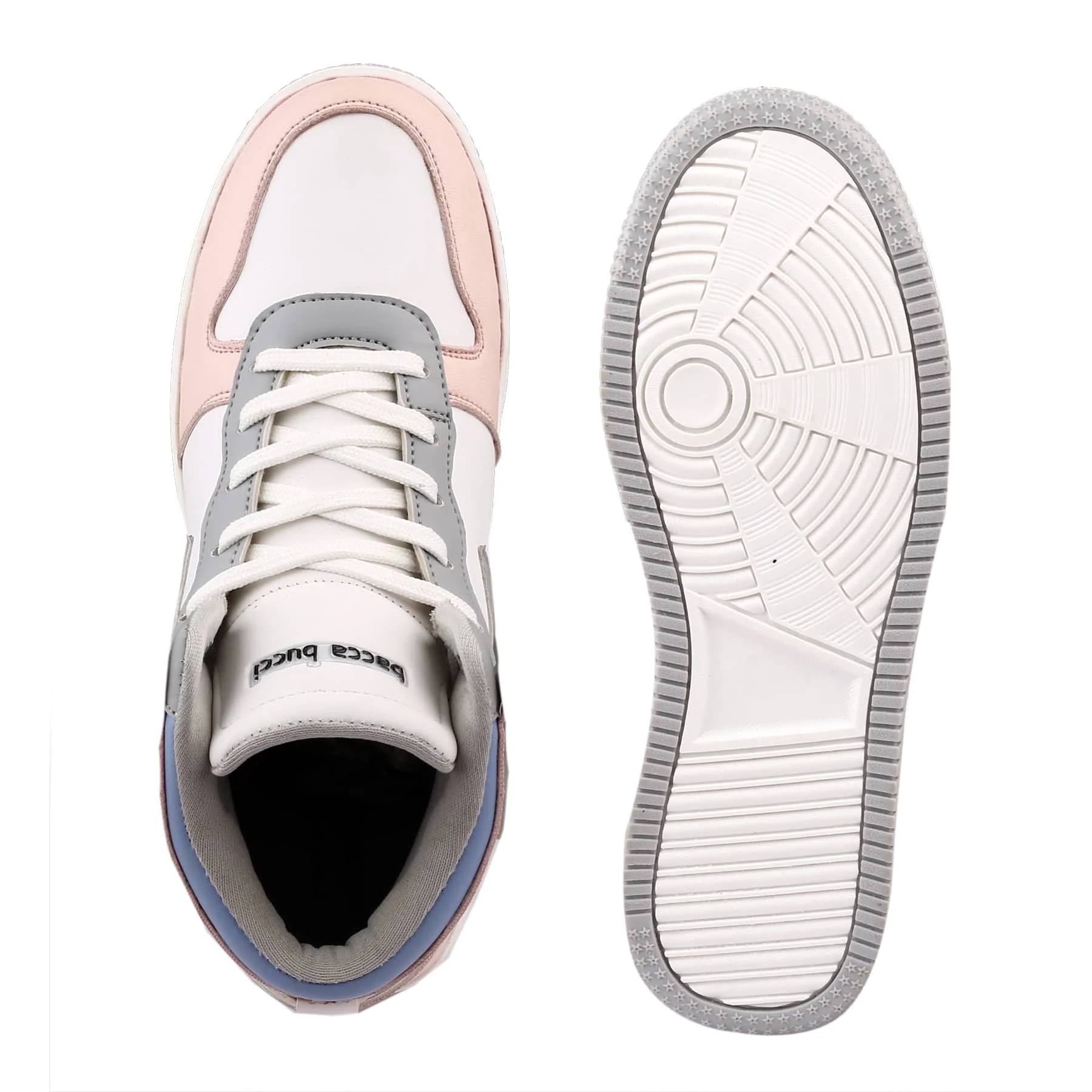 Bacca Bucci Femme High-Top Harmony Sneakers—Elegant Pastel Blue and Pink Women's Lace-Ups - Image 13