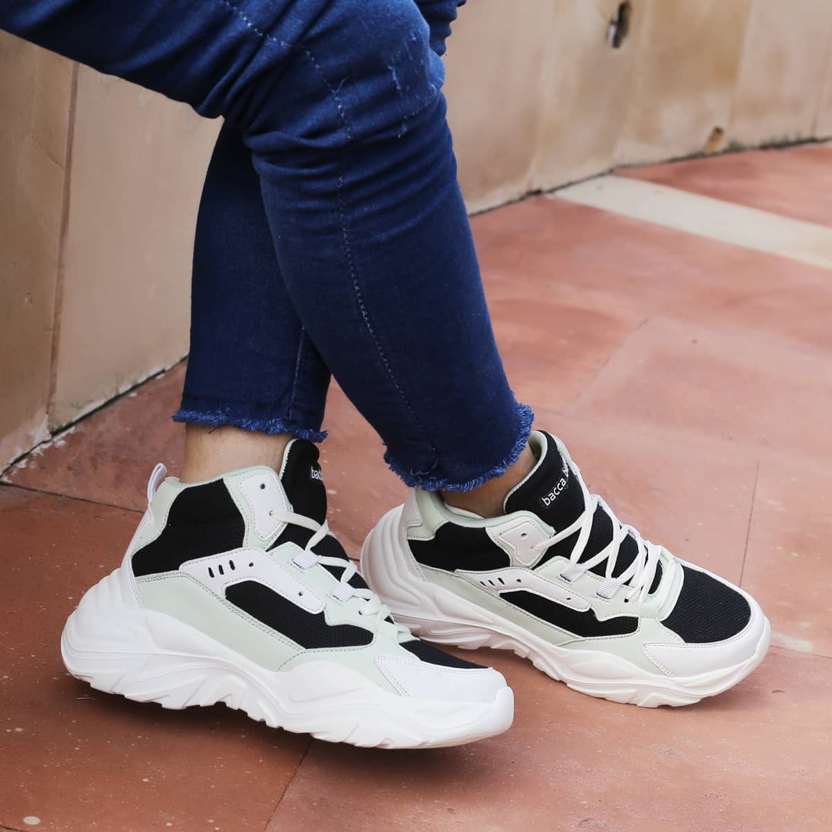 Bacca Bucci NYRA Mid-top Platform Fashion Sneakers For Women | StreetWear Chunky Sneakers - Image 3