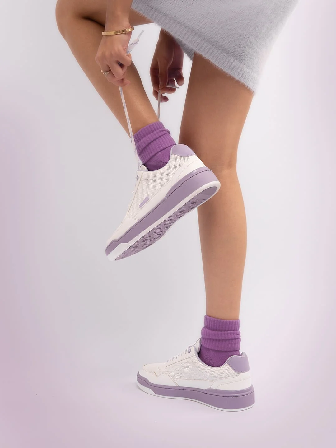 Bacca Bucci Women’s Vibe City Sneakers – Lavender and Blush Pink - Image 15